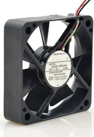 Aomoproing FOR NMB 6015 24V 0.08A 6cm 3-wire Double Ball Inverter cooling Fan 2406GL-05W-B39