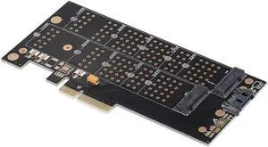 Aomoproing NVMe Protocol Adapter Card PCI-E X4 Port to M.2(PCI-E) SSD Converter SATA Port to M.2(SATA) SSD Adapter Card
