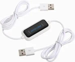 Aomoproing USB PC to PC Data Sync Link 2 Port USB Smart KM Keyboard Mouse Switch File Transfer Cable for PC Laptop