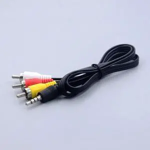 Aomoproing 65cm 1m 1.5m 3.5mm Jack Plug Male To 3 RCA Adapter 3.5 To RCA Male Audio Video AV Cable Wire Cord(One point three) (1m)