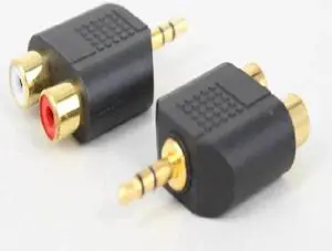 Aomoproing 1 Pair 3.5mm Male To Female 2rca Gold-plated Audio Connector Computer TV One and Two 3.5 Plug Lotus Female Audio Adapter