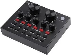 Aomoproing Audio USB Headset Microphone Webcast Live Sound Card for Youtuber 18 Sound Effects 6 Modes Sound Card for Phone Computer