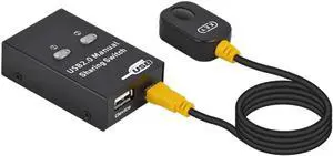 Aomoproing 2 Ports USB 2.0 Sharing Switch Switcher Printer Cable Adapter Box For PC Scanner Printer Laptop Desktop Computer