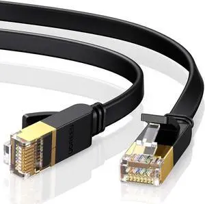 Aomoproing Cat 7 Ethernet Cable Cat7 High Speed Flat Gigabit RJ45 LAN Cable 10Gbps Shielded Internet Network Patch Cord Compatible for Gaming PS5 PS4 PS3 Xbox PC Laptop Modem Router Computer 3FT