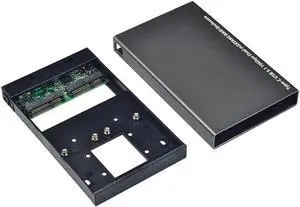 Aomoproing Type-C to mSATA 3.0 Portable Mobile HDD Enclosure Box Case for SSD Type-C to USB 3.1 Gen2 10Gbps Dual mSATA RAID Adapter for PC