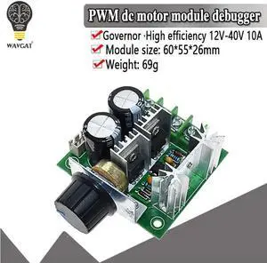Aomoproing DC 12V 24V 30V 40V 13KHZ Auto PWM DC Motor Speed Regulator Governor Speed Controller Switch 10A 50V 1000uF