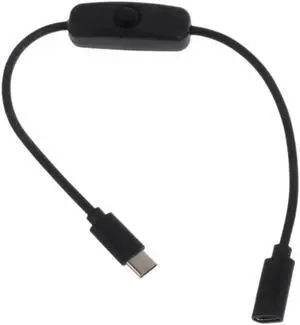 Aomoproing Type-C Male Female Extension Power Cord With for 501 for KEY Switch 4A High Current for Raspberry Pi Tablets Phone Charg