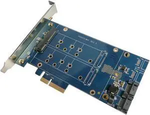 Aomoproing PCIe X4 to 2.5" SATA +m.2+2Port SATA3.0, SATA Riser Card PCIe to SATA 2.5" SSD Adapter PCIe to M.2 Converter With RAID Function