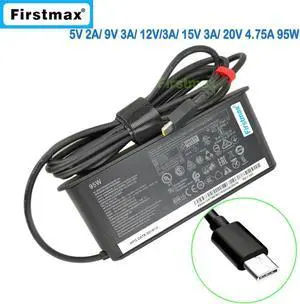 Aomoproing 95W Type-C Charger 20V 4.75A for IdeaPad 5 Pro-16ACH6 ThinkBook 14p G2 ACH Yoga Slim 7 Pro-14ARH5 ADLX95YLC2A AC Adapter