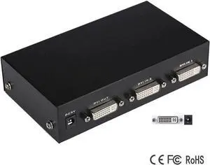 Aomoproing Iseebiz DVI Switch Box, 2 in 1 Out DVI Selector for PC Laptop DVR Projector HDTV DVI Port Devices, Support 1920x1440, 165Mhz Bandwidth