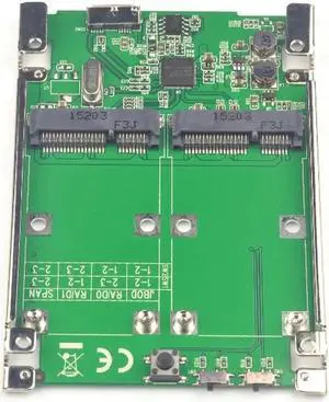 Aomoproing USB3.1 TYPE-A to DUAL mSATA RAID Adapter 2 MSATA Converter RAID0 RAID1 JBOD SPAN ASMEDIA ASM1352R CHIPSET 10Gbps win10 sata3.0