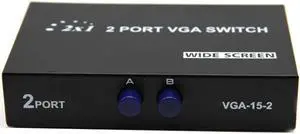 Aomoproing 2 In 1 Out 2 Port VGA Selector Box VGA/SVGA Manual Sharing Selector Switch Box Switcher Splitter for LCD PC Monitor Aomoproing 2 In 1 Out 2 Port VGA Selector Box VGA/SVGA Manual Sharing Selector Switch Box Switcher Splitter for LCD PC Monitor