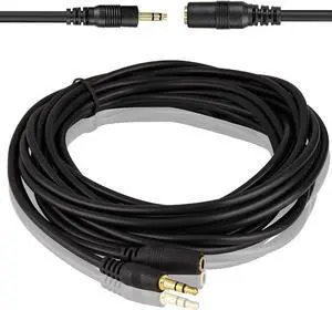 Aomoproing 5M 16 Feet 3.5mm Jack Audio Stereo Earphone M/F Extension Cable Cord Male to Female