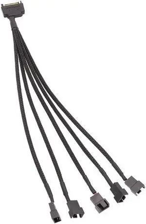 Aomoproing 15-Pin SATA to 5 Fan Adapter Cable SATA to 3 Pin/4 Pin PMW PC Case Fan Power Adapter Cable,Cooling Fan Y Splitter Cable
