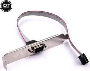 Aomoproing 1pcs for Motherboard 9 Pin RS232 DB9 Pin Com Port Ribbon Serial Cable Connector Bracket Female