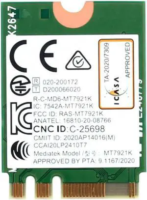 Aomoproing Wi-Fi 6 MediaTek MT7921 wifi 6 1800M Bluetooth 5.2 wireless WIFI network card NGFF m.2 support windows10 / 11