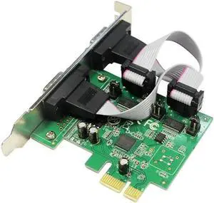PCI-E to 2 Port RS232 Serial Card 1pin or 9pin Power Supply ASIX AX99100 Chipset DB9 COM