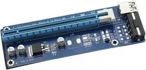 Aomoproing PCI-E 1X to 16X Expansion Card Adapter - USB 3.0, Equipped with SATA 4-Pin Power Cable