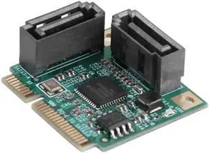 Aomoproing Mini PCI-E to SATA 3.0 Expansion Card (2 Ports) - High-Speed PC Hard Drive Accessory, Works with Win8/7/Vista/2003/XP & MAC