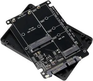 Aomoproing 2 In 1 NGFF M.2 B M Key & Mini PCI-E/mSATA SSD to SATA III Adapter Card - Supports Full mSATA SSD, 2230/2242/2260/22x80 M2
