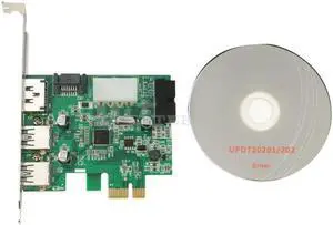 Aomoproing PCI-E to 2 Port USB 3.0 Adapter with 20-Pin Connector + SATA to eSATA Converter Card - Expand Your Connectivity
