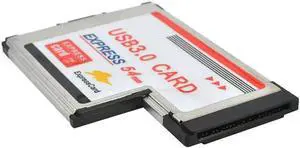 Aomoproing USB 3.0 PCI Express Card Adapter  5Gbps High-Speed Dual 3-Port PCMCIA (54mm Slot) USB3.0 HUB Built-In Converter, Portable Expansion for Laptops, Compatible with External SSD/HDD/Peripherals
