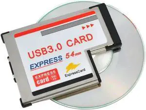 USB 3.0 PCI Express Card Adapter 5Gbps Dual 3 Ports 54mm Slot PCMCIA USB3.0 HUB Inside Converter For Laptop Notebook
