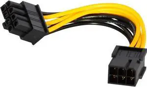Aomoproing 10PCS PCI Express Power Cable - 6-Pin Female to 8-Pin Male PCIE Adapter for CPU, GPU, Desktop PC, Stable Delivery for Gaming & Mining