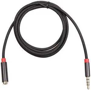 Aomoproing 1M 3.5mm AUX Audio Male to Female Extension Cable with Microphone - Stereo Adapter for PC Headphones, Laptops, Car Stereos, Gold-Plated Connectors