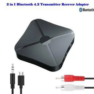 Bluetooth Adapter 2 in 1 Bluetooth 4.2 Receiver Transmitter 3.5mmJack for TV Headphones Speakers Stereo Audio Adapter