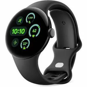 Google Pixel Watch 3 (41mm) - Android Smartwatch with Heart Rate Tracking, Fitness Insights, 24-Hour Battery - Matte Black Aluminum Case - Obsidian Band - Wi-Fi - Very Good