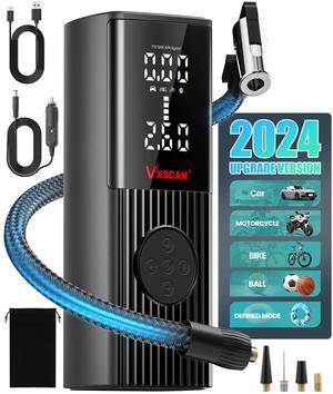VXSCAN Tire Inflator Portable Air Compressor for Car Tires, 150 PSI & 20000mAh Battery 4X Fast Inflation Cordless Tire Pump, 12V DC & Cordless Dual Power Electric Air Pump for Car Motorcycle Bike Ball