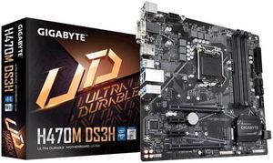 GIGABYTE H470M DS3H LGA 1200 Intel H470 Micro-ATX Motherboard with Dual M.2, SATA 6Gb/s, USB 3.2 Gen 1