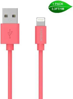 Foxsun AM001003 iPhone Charging Cable 3.3 FT/1M Lightning Cable for iPhone 7/7Plus/6/6Plus/6S/6S Plus/5/5S/5C/SE, iPad Pro/Air/Mini (Red)