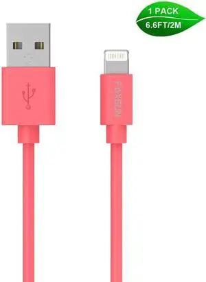 Foxsun AM001007 iPhone Charging Cable 6.6 FT/2M Lightning Cable for iPhone 7/7Plus/6/6Plus/6S/6S Plus/5/5S/5C/SE, iPad Pro/Air/Mini (Red)
