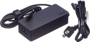 Lenovo 65w USB Type C Ac Adapter 4X20M26268 With 2 Prong Power Cord Black