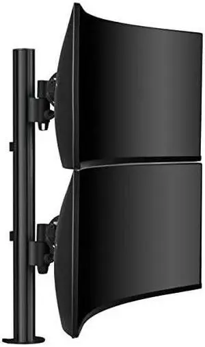 Atdec AWMS-2-LTH75-H-B Dual Stack Heavy Monitor Desk Mount Flat and Curved