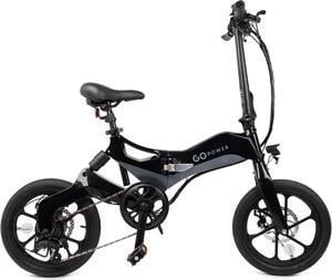 GoPowerBike GoKlik Electric Bike | Adult Folding Bike | Magnesium Alloy Ultra-light Frame | Up to 30+ Mile Range w/ 3 Pedal-Assist Levels | 16mph Top Speed | 350 W motor| 16 Wheels | 7 speeds