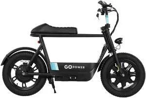 GoPowerBike GoSparky Electric Bike | Fat Tire Off-Road Capable | 15 mph Top Speed - 17 Mile Range | Integrated Storage Compartment | Class 1 and 2 eBike