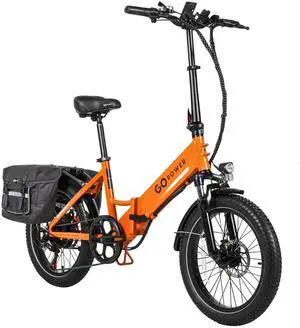 GoPowerBike GoPlus Folding Electric Bike | 20" Fat Tire eBike | 500W Motor, 20mph Top Speed | 45+ Mile Range, 5 Pedal-Assist Levels | Removable Battery | Class 1 & 2