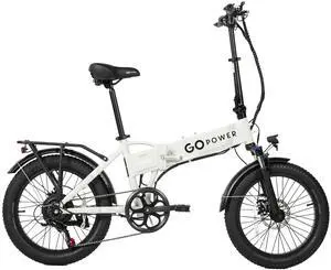 GoPowerBike GoExpress V2 Folding Electric Bike 20mph Max Speed & 750W Motor White