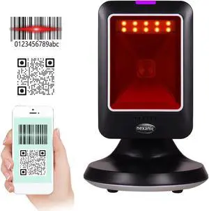 Nexanic MP6300Y Hand-Free 2D 1D QR Barcode Scanner Omnidirectional Desk Mobile Payment USB Wired for Supermarket Bookstore Retail Hospital
