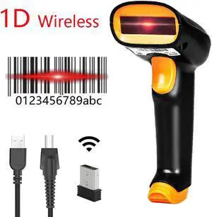 Nexanic S6 Wireless 1D Barcode Scanner 2.4Ghz Cordless 1D Code Reader 1D Screen Mobile Payment for iOS Windows Android