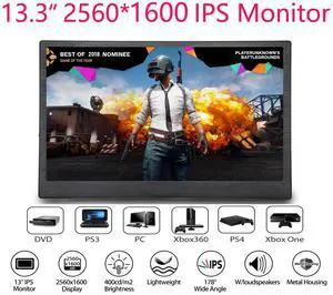13.3 inch Monitor 2K FHD IPS 2560x1440 1080P Game Display Dual HDMI Input for PC DVD PS3 PS4 Xbox One Xbox360 CCTV Camera Laptop 13.3 inch Monitor 2K FHD IPS 2560x1440 1080P Game Display Dual HDMI Input for PC DVD PS3 PS4 Xbox One Xbox360 CCTV Camera Laptop