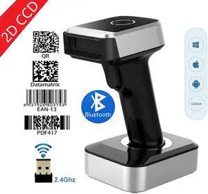 Nexanic MJ1900 Bluetooth 2.4Ghz Wireless 2D Barcode Scanner Screen Mobile Payment 1D 2D QR Bar Code Reader