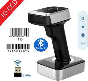Nexanic MJ1900 Bluetooth 2.4Ghz Wireless 1D Barcode Scanner Screen Mobile Payment 1D Bar Code Reader