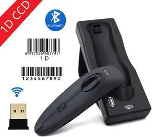 Nexanic MJR40 Bluetooth 2.4Ghz Wireless 1D Barcode Scanner Screen Mobile Payment 1D Bar Code Reader