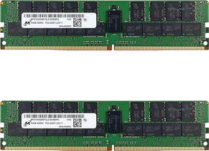 Micron Memory Bundle with 128GB (2 x 64GB) DDR4 PC4-23466 2933MHz Registered Server Memory (2 x MTA72ASS8G72LZ-2G9J1)