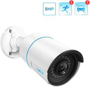 Reolink 5MP HD Outdoor POE IP Camera Smart Human/Vehicle Detection Audio Work with Google Assistant Bullet Security Camera RLC-510A