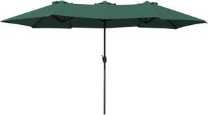 Devoko Patio Umbrella Double Sided Outdoor Umbrella Rectangular Large with Crank for Patio Shade Outside Pool Using (Dark Green)